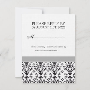 Black and White Wedding Invitation RSVP Cards