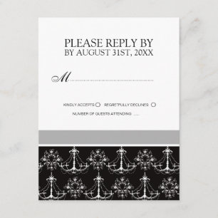 Black and White Wedding Invitation RSVP Cards