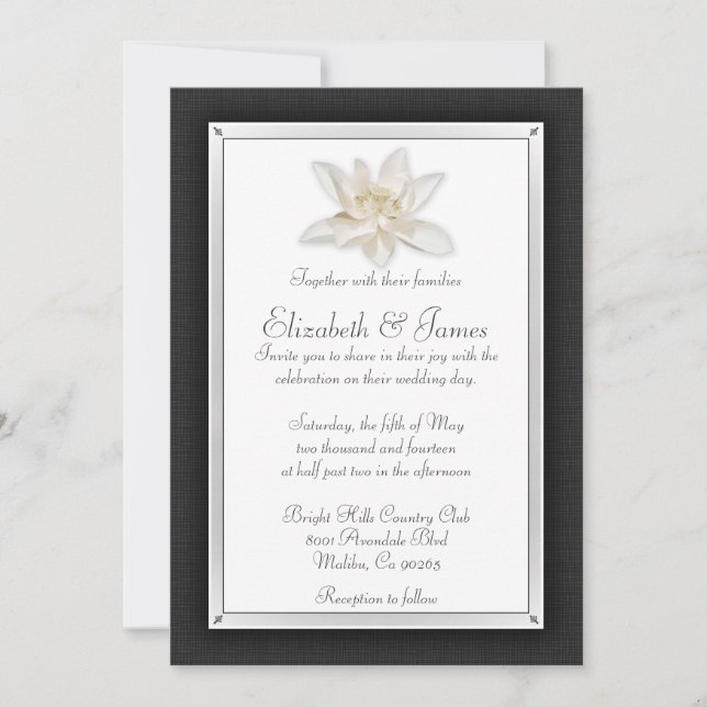 Black And White Wedding Invitations (Front)