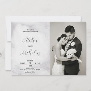 Black and White Wedding Invitations with photo