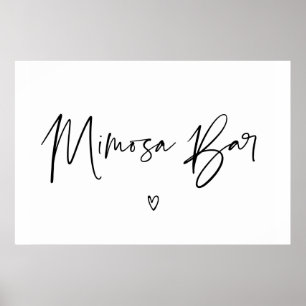 Black and White Wedding Mimosa Bar Sign