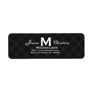 Black and White Wedding Monogram M Personalized 01
