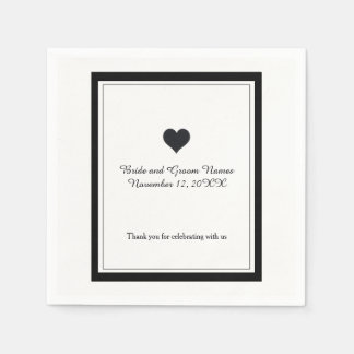 Black and White Wedding Napkin