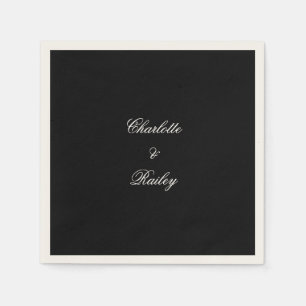 Black and White Wedding Napkin