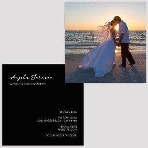 Black and White Wedding Photography Square Business Card