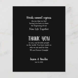 Black and White Wedding Place Setting Thank You Flyer