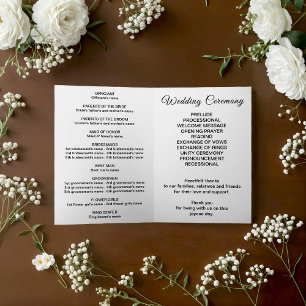 Black and White Wedding Program
