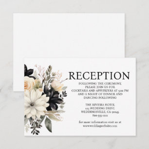 Black and White Wedding Reception Enclosure Card