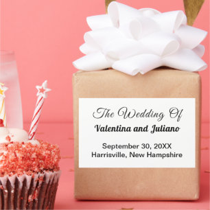 Black and White Wedding Rectangle Sticker