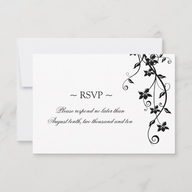 Black and White Wedding Reply Cards (Front)