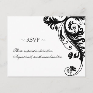 Black and White Wedding Reply Cards