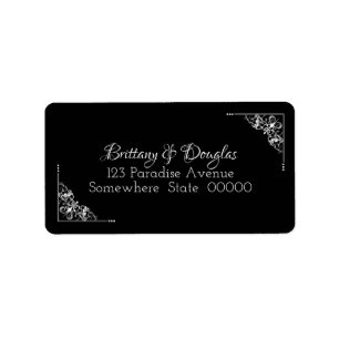Black and White Wedding  Return Address Labels