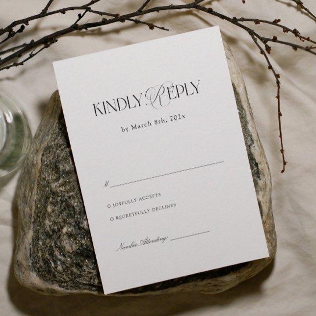 Black and White Wedding RSVP  Enclosure Card (Creator Uploaded)