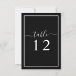 Black and White Wedding Table Number Card<br><div class="desc">I take pride in all my designs, If you have any questions, want custom changes made to the design, or want coordinating items to match & need me to create it, please contact Megan with Emma Sue Bow-tique directly at megan@emmasuebowtique.com . Zazzle is now offering digital files, however if you...</div>