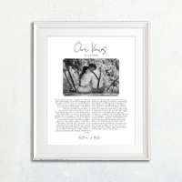 Black and White Wedding Vows Anniversary Gift