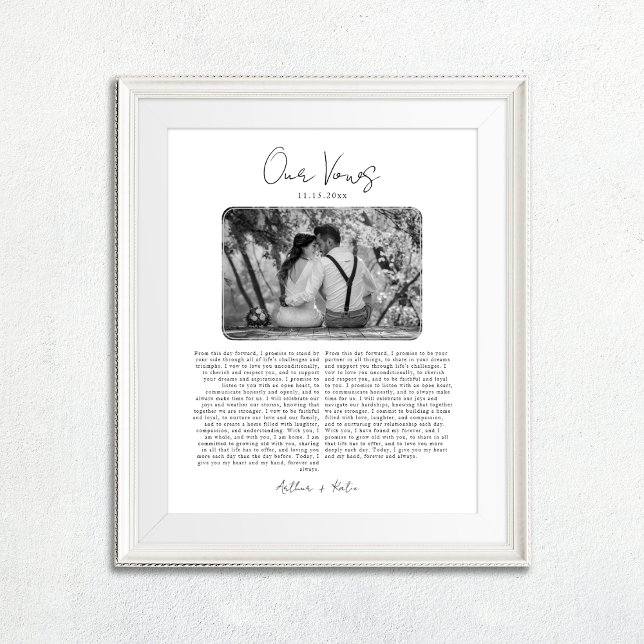 Black and White Wedding Vows Anniversary Gift Poster (Creator Uploaded)