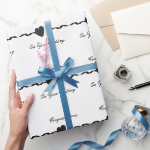 Black And White Wedding Wrapping Paper