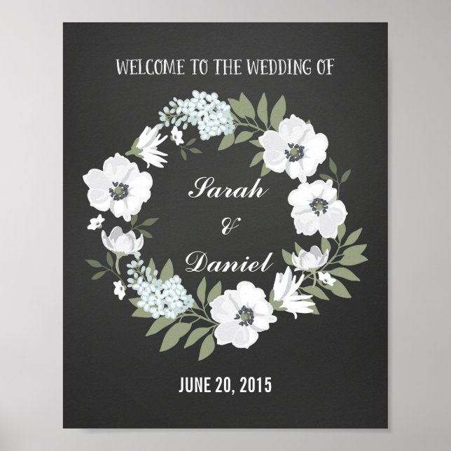 Black and White Welcome Poster Print (Front)