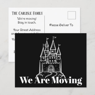 Black And White We're Moving Address Announcement  Postcard