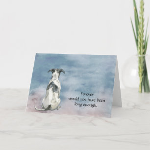 Black and White Whippet Dog Sympathy Card