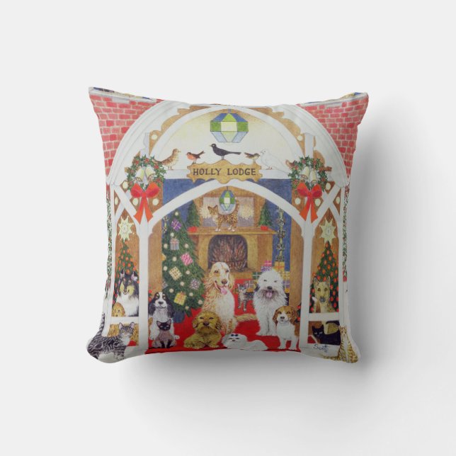 Black and white whiskers throw pillow (Front)