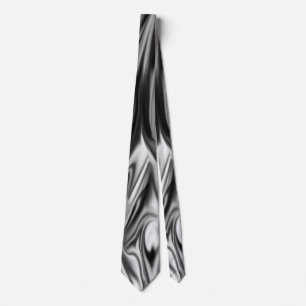 Black and White Whorl Silk Necktie