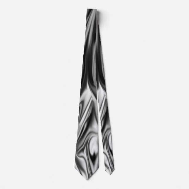 Black and White Whorl Silk Necktie (Front)