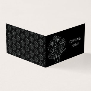 Black and white wild flowers business card