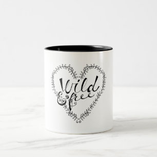 Black and White Wild Heart Two-Tone Coffee Mug