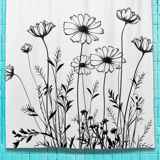 Black And White Wildflowers Line Art Floral (Creator Uploaded)