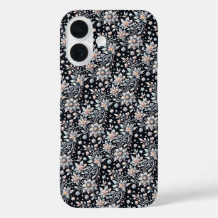 Black and white winter flower pattern cover