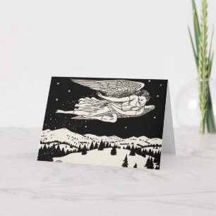 Black and White Winter Mountain Art Card