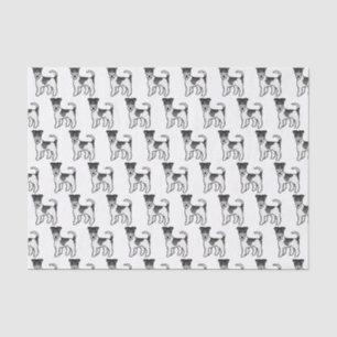 Black And White Wire Fox Terrier Cute Cartoon Dogs Tissue Paper
