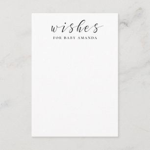 Black and white Wishes for baby. Simple advice Enclosure Card
