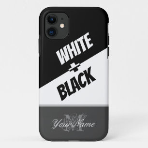 Black and White with an elegant Monogram! Case-Mat iPhone 11 Case
