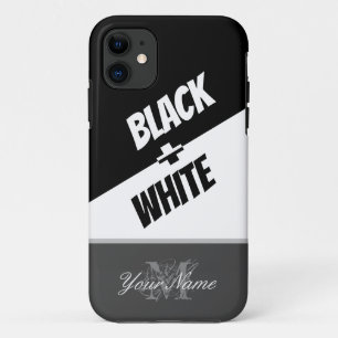 Black and White with an elegant Monogram! Case-Mat iPhone 11 Case