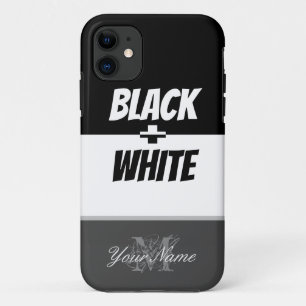 Black and White with an elegant Monogram! iPhone 11 Case