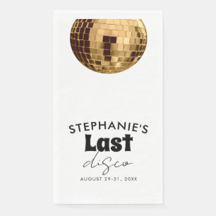 Black and White with Gold Last Disco Bachelorette Napkin