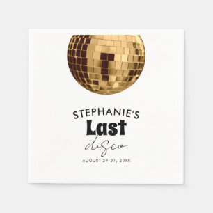Black and White with Gold Last Disco Bachelorette  Napkin