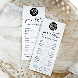 Black and White with Logo   Price List Services Rack Card