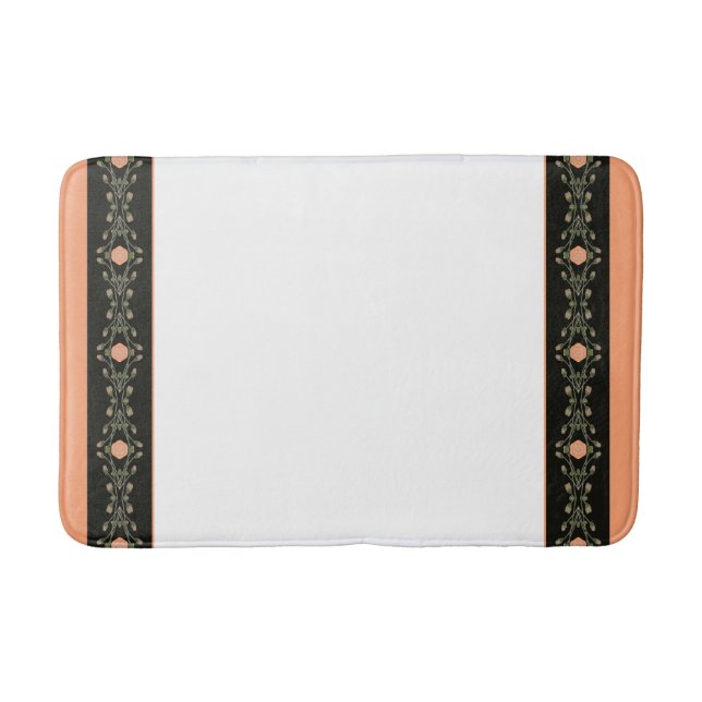 Black And White With Peach Bath Mat (Front)