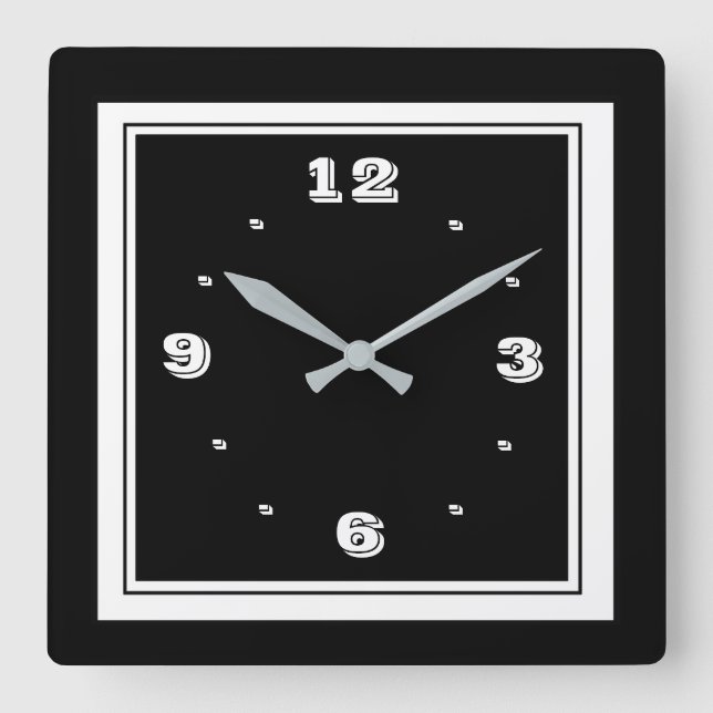Black and White with Photo Edge  Simplistic Clocks (Front)