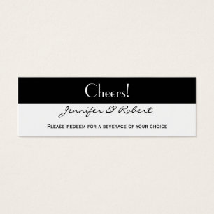 Black and White with Ruby Accent Drink Ticket