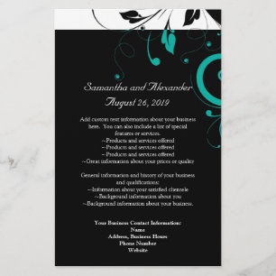 Black and White with Teal Reverse Swirl Flyer