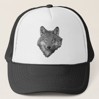 Black and White Wolf Trucker Hat