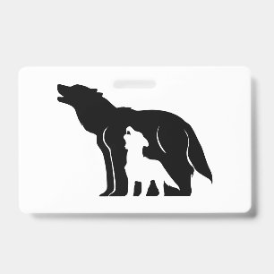 Black and White Wolves Badge