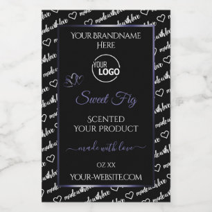 Black and White Word Art Blue Product Labels Logo