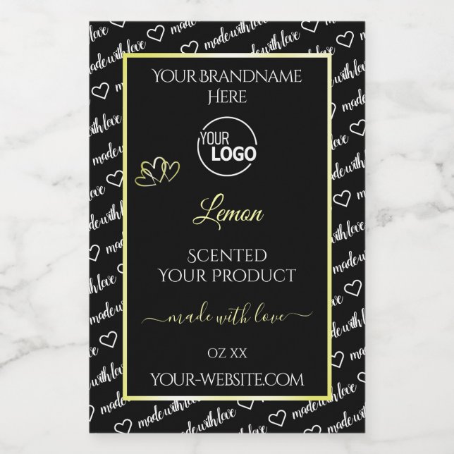 Black and White Word Art Cream Product Labels Logo (Single Label)