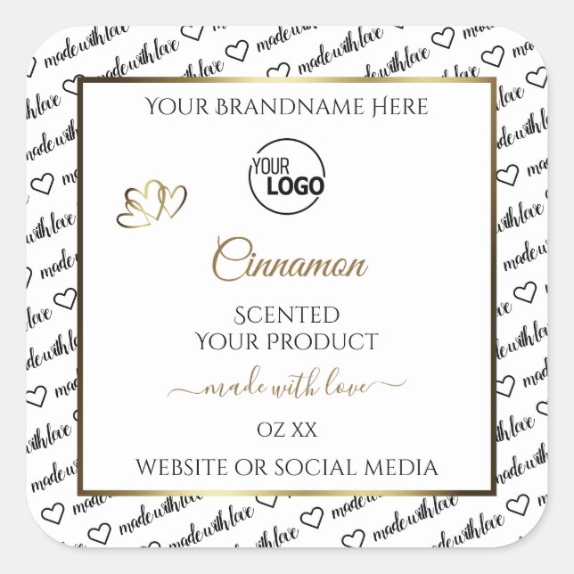 Black and White Word Art Gold Product Labels Logo (Front)
