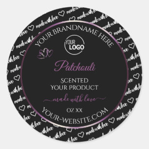 Black and White Word Art Purple Product Label Logo